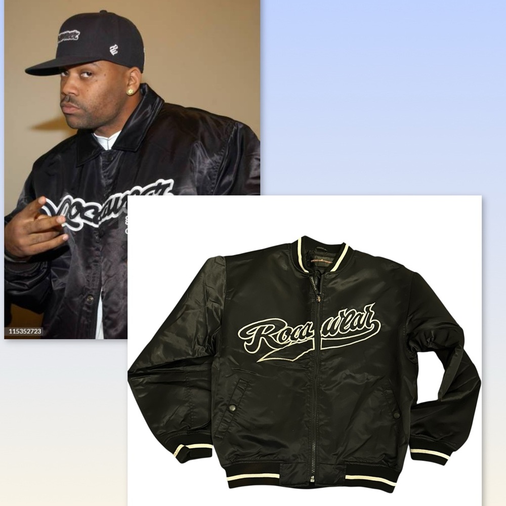 Y2K Vintage RocaWear Logo Spell Out Classic Varsity Style Bomber Jacket